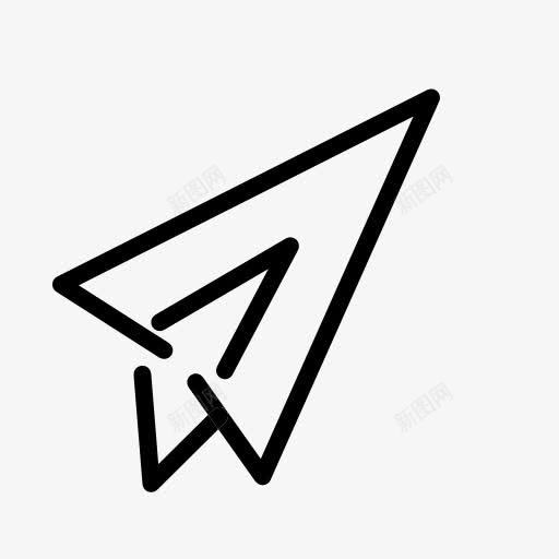 纸飞机线框图标png_新图网 https://ixintu.com 纸飞机