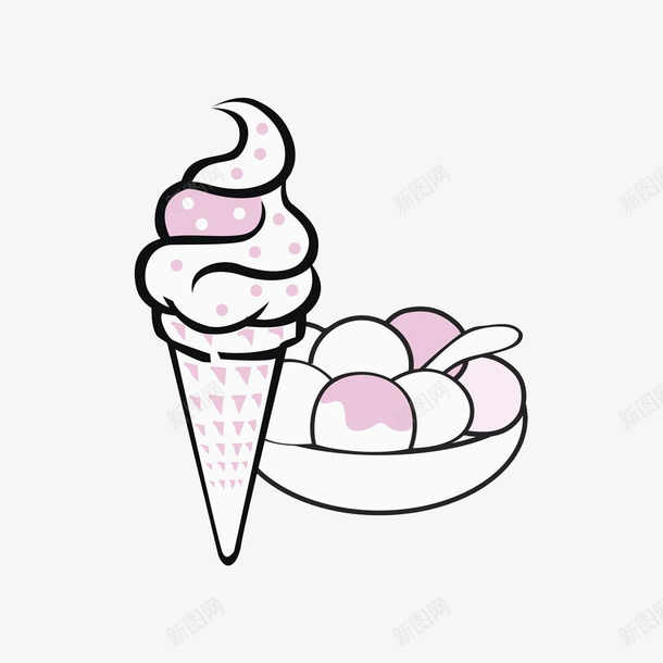 手绘冰淇淋png免抠素材_新图网 https://ixintu.com 冰淇淋 手绘 手绘画 食物