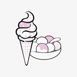 色彩画食物手绘冰淇淋高清图片