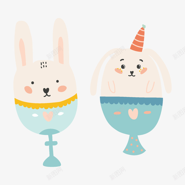 可爱兔子卡通图案psd免抠素材_新图网 https://ixintu.com 兔子 动物 卡通 简化图形