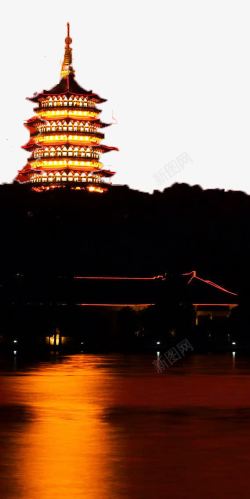 夜景杭州西湖夜景高清图片