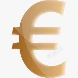 金色的欧元符号图标png_新图网 https://ixintu.com 欧元