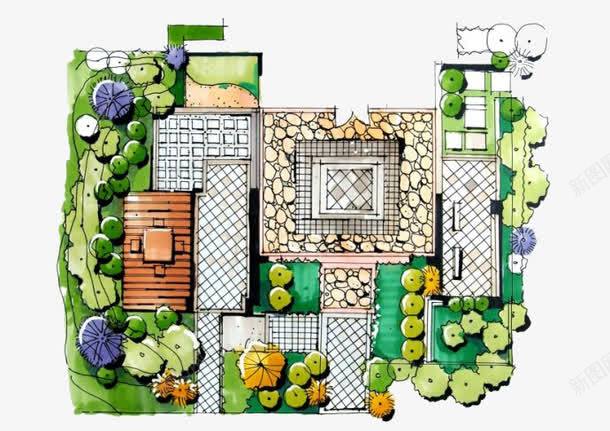 房屋格局png免抠素材_新图网 https://ixintu.com 房子 手绘建筑 树 绿色