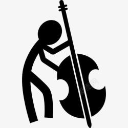 大提琴的图标男性的大提琴图标高清图片