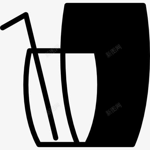 投手和玻璃和秸秆图标png_新图网 https://ixintu.com 工具和器具 水壶的剪影 水杯 水罐 玻璃 稻草 罐