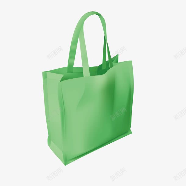 绿色购物袋手提袋png免抠素材_新图网 https://ixintu.com 手提袋 绿色 购物布袋 购物袋