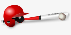 头盔红色棒球运动素材