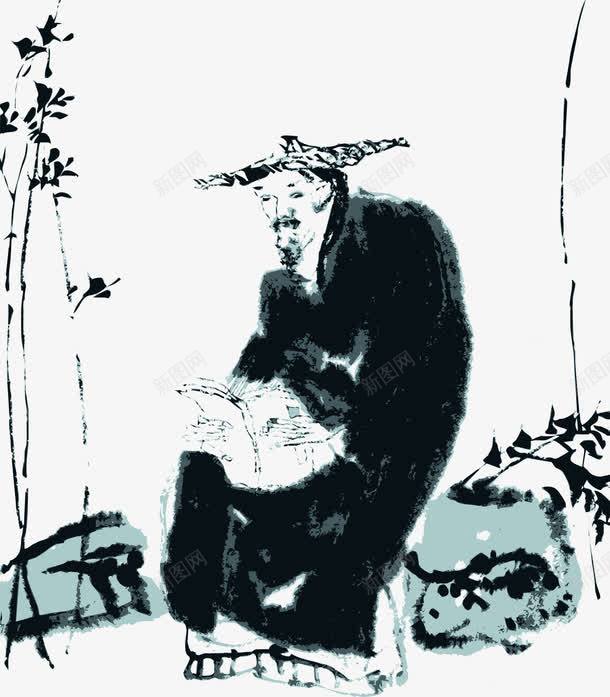中国画人物老者手绘png免抠素材_新图网 https://ixintu.com 中国画 人物 人物矢量 人物素材 矢量人物 矢量素材