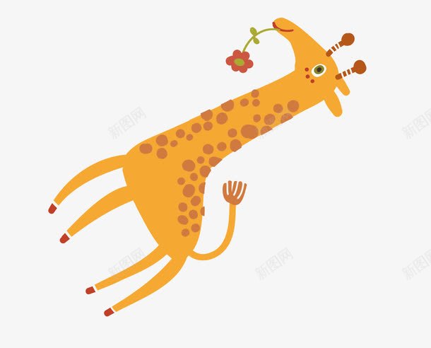 扁平动物长颈鹿png免抠素材_新图网 https://ixintu.com 卡通 扁平动物 精美