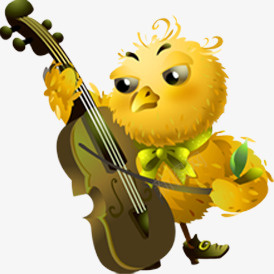 拉提琴的小鸟psd免抠素材_新图网 https://ixintu.com 动物 小鸟 提琴