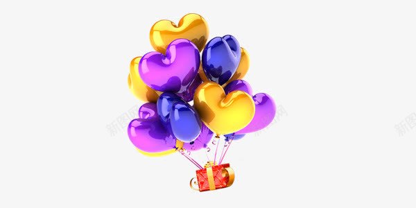 双十二礼盒气球png免抠素材_新图网 https://ixintu.com 促销素材 双十二 新年素材 气球 礼盒