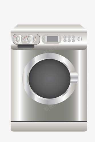 绘画灰色洗衣机png免抠素材_新图网 https://ixintu.com 卡通 洗衣机 灰色 绘画