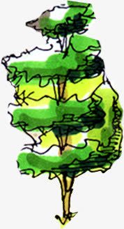 手绘创意绿色多层png免抠素材_新图网 https://ixintu.com 创意 绿色
