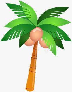 夏日卡通植物椰子树素材