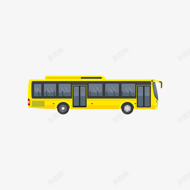 黄色的公交车矢量图ai免抠素材_新图网 https://ixintu.com 公交车 手绘 黄色 矢量图