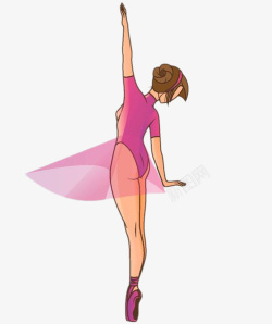 芭蕾纱裙手绘粉色芭蕾透明纱裙高清图片