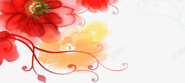 古风红色花朵装饰png免抠素材_新图网 https://ixintu.com 古风 红色 花朵 装饰
