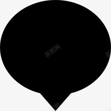 Oval黑语音气球图标图标