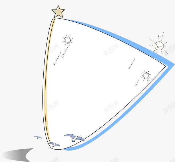 蓝色海鸥边框矢量图ai免抠素材_新图网 https://ixintu.com AI 卡通 手绘 星星 海鸥 线条 蓝色 边框 矢量图