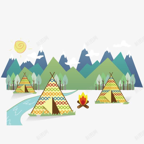 帐篷和树png免抠素材_新图网 https://ixintu.com 帐篷 树 火