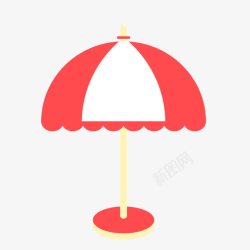 红色卡通太阳伞遮阳伞素材