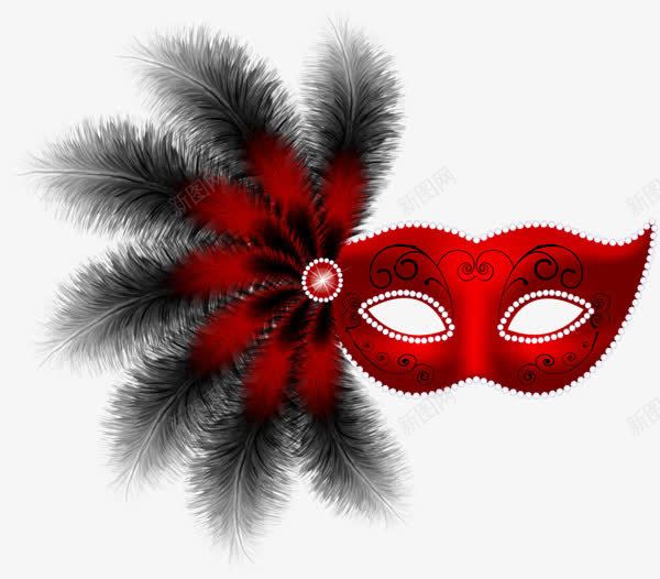 创意红黑色舞会面具png免抠素材_新图网 https://ixintu.com 红黑色 艺术品 装饰图案 面具