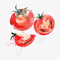 抽象彩绘西红柿矢量图素材
