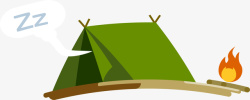 小清新绿色帐篷素材