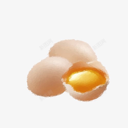 卡通鸡蛋图标png_新图网 https://ixintu.com 图标 杏色蛋壳 椭圆形 生鸡蛋 蛋 蛋黄 鸡蛋