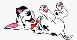 躺着的小狗卡通可爱动物开口笑小狗高清图片