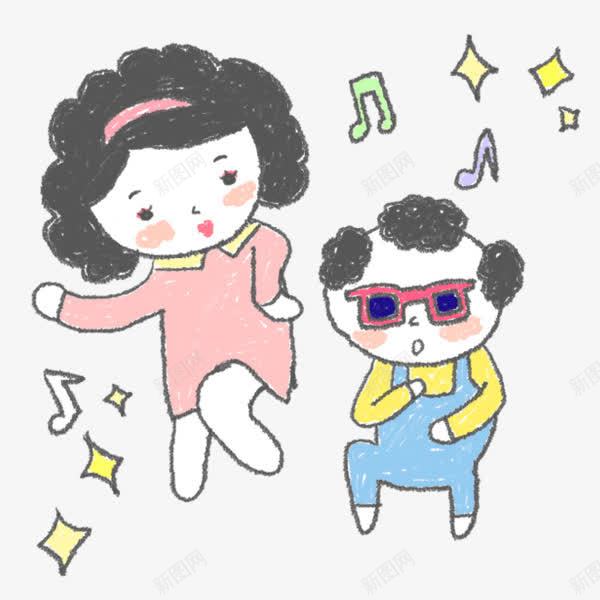 小孩子手绘图画png免抠素材_新图网 https://ixintu.com 图画 小孩子 手绘 跳舞 音乐