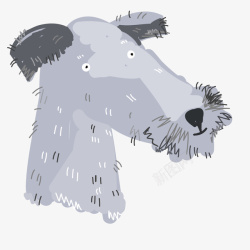 灰色的皮毛灰色小狗可爱卡通矢量图高清图片