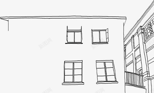 手绘黑色唯美场景建筑png免抠素材_新图网 https://ixintu.com 场景 建筑 黑色