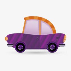 紫色可爱汽车素材