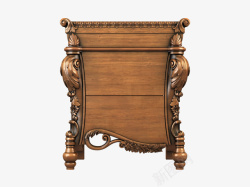 方形床头柜棕色花纹欧式床头柜高清图片