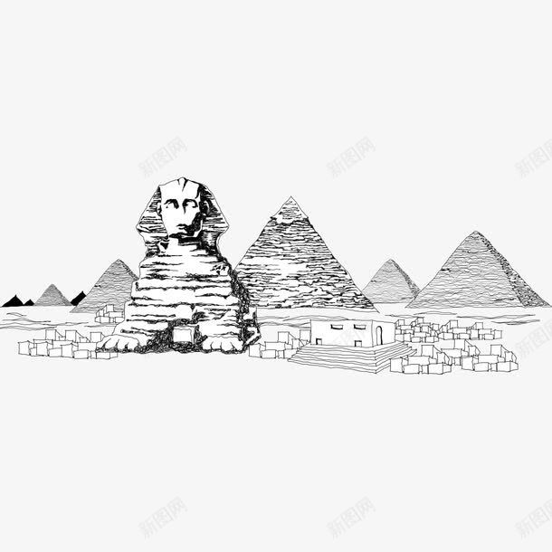 手绘埃及金字塔png免抠素材_新图网 https://ixintu.com 埃及 建筑物 手绘金字塔 金字塔