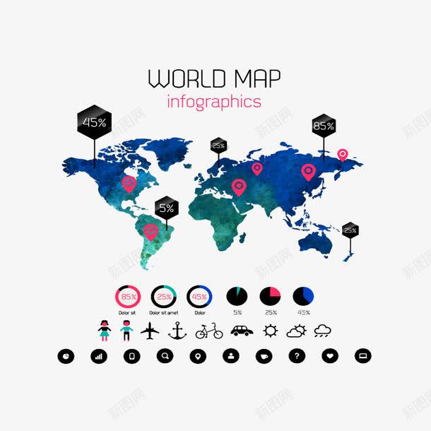 世界地图png免抠素材_新图网 https://ixintu.com 指导 旅游 路标