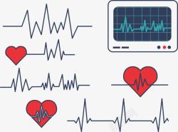 矢量心电图机创意心电图矢量图高清图片