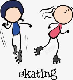 滑冰运动小人素材