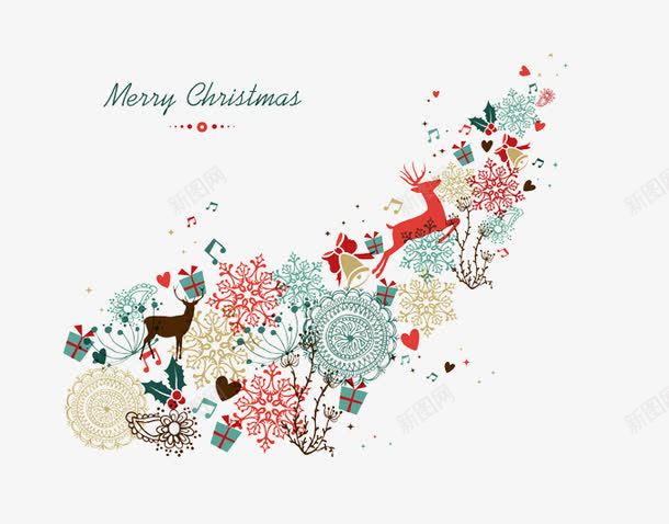 漂亮的圣诞节片png免抠素材_新图网 https://ixintu.com 创意背景 创意背景图片 圣诞节 圣诞节素材 圣诞节背景 圣诞节背景图片 漂亮 花色图案 装饰图片小鹿