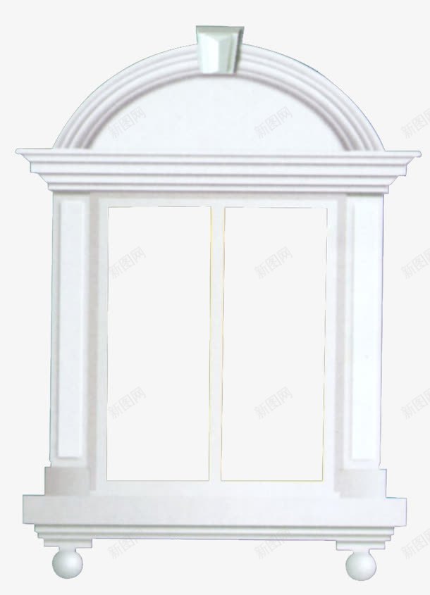 石膏窗户png免抠素材_新图网 https://ixintu.com 免抠图 方形 欧式 白色 石膏 窗 素材