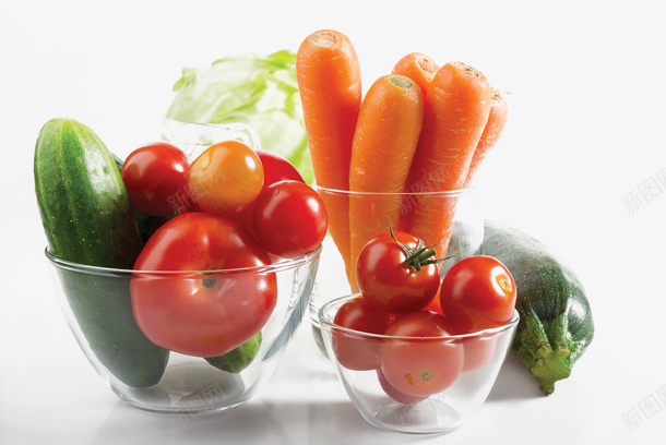 玻璃碗蔬菜胡萝卜png免抠素材_新图网 https://ixintu.com 玻璃碗 胡萝卜 菜椒 蔬菜
