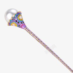 珍珠复古风发饰紫素材