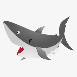卡通大鲨鱼矢量图素材