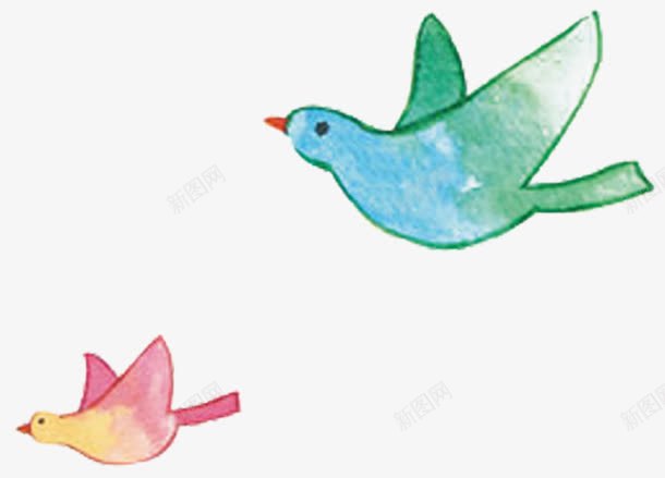 彩色手绘飞舞和平鸽png免抠素材_新图网 https://ixintu.com 和平鸽 彩色 设计 飞舞