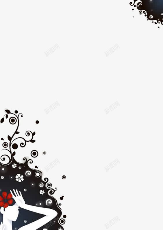 美女花纹边框png免抠素材_新图网 https://ixintu.com 花纹 设计 边框 黑色