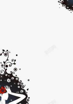 美女花纹边框素材