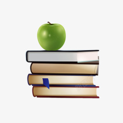 书和苹果素材