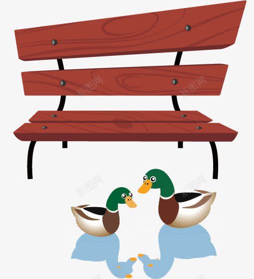 两只鸭子和凳子片png免抠素材_新图网 https://ixintu.com 两只鸭子 凳子 可爱的小鸭 长椅矢量图形