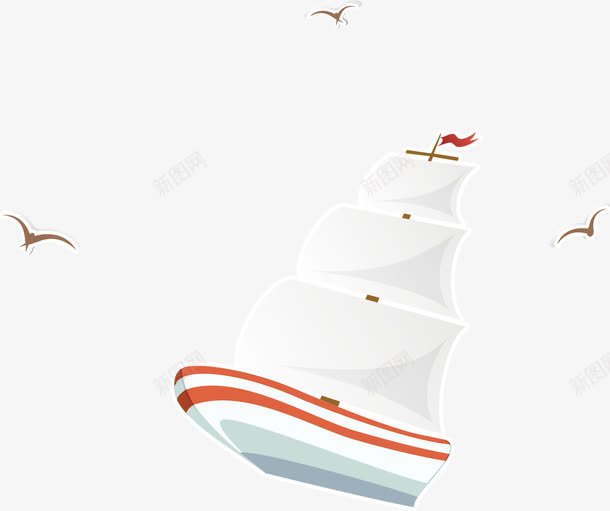 卡通船轮船png免抠素材_新图网 https://ixintu.com 卡通 船 轮船